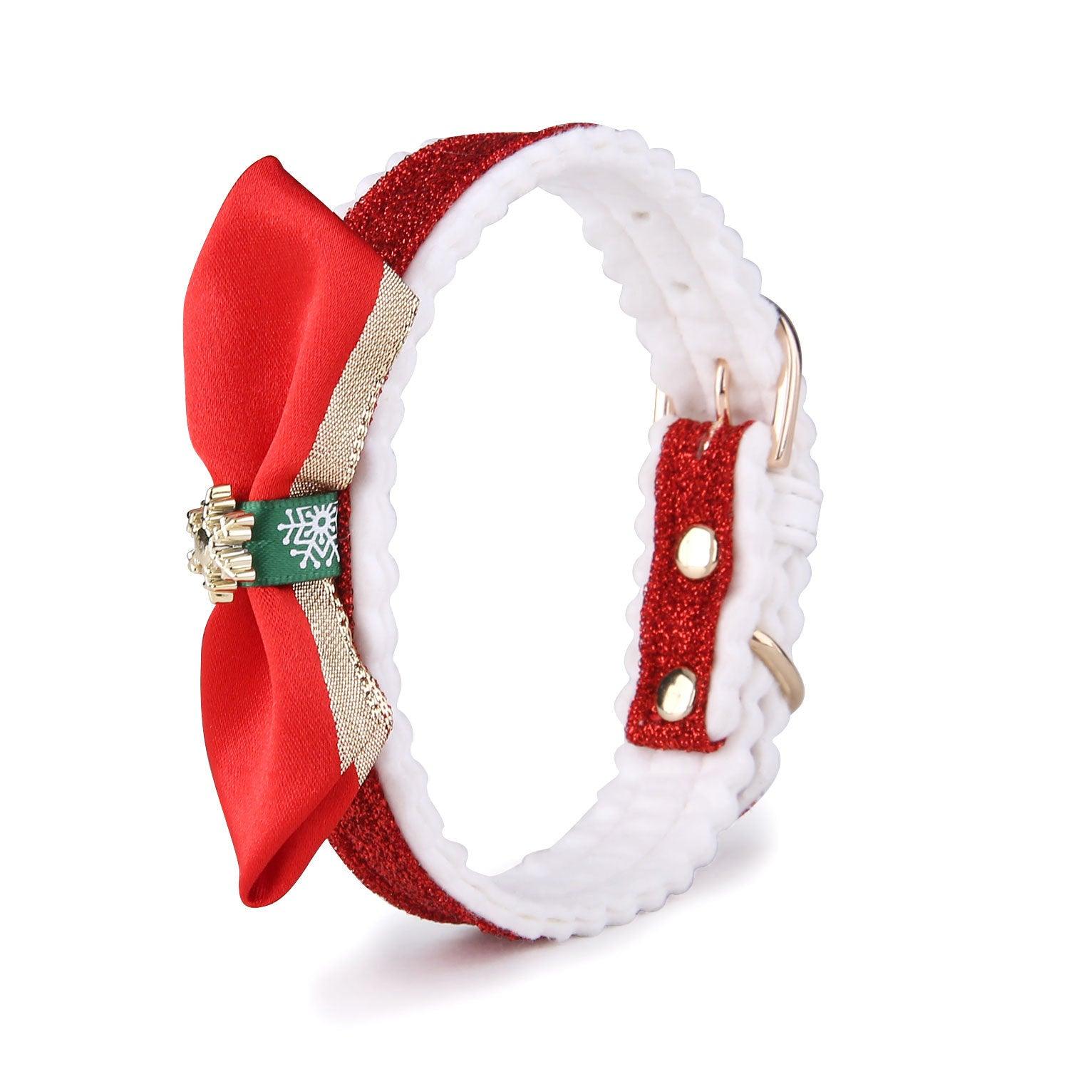 Festive Feline Christmas Collar: Vibrant Color Grid Design For Cats