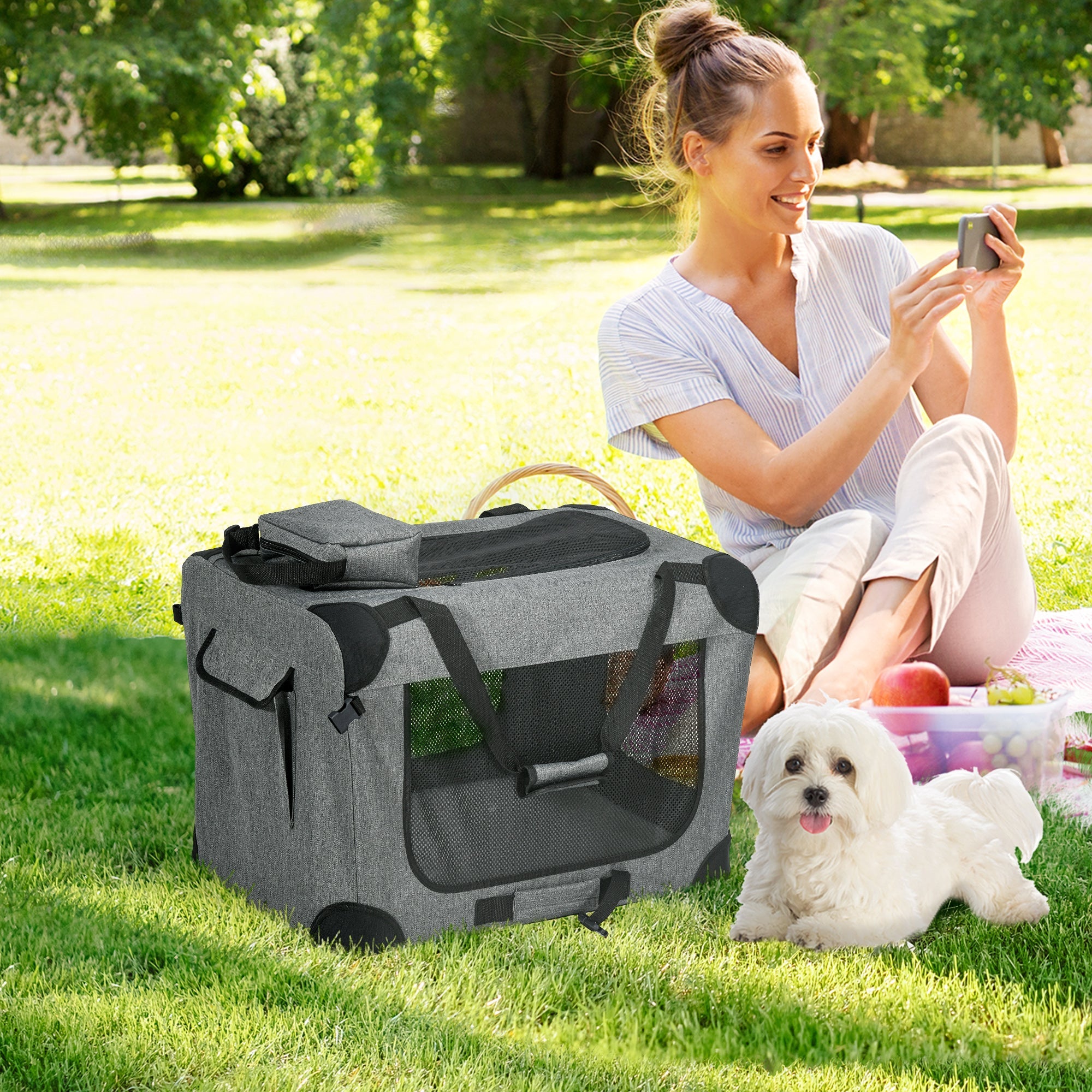 Pet Carrier Bag - Grey