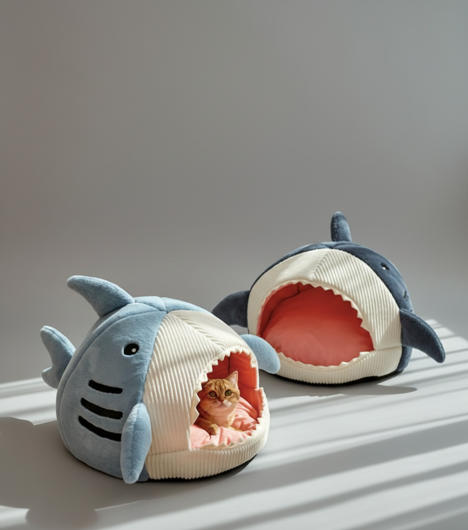 Shark Shape Cat Dog Bed House