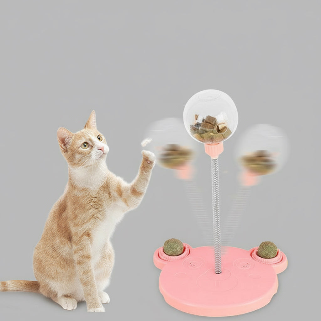 Pet Feeder Cat Toy Pets Leaking Food Ball Self-Playing Tumbler Funny Feeder Puzzle Toys Playing Training Dispenser Bowl