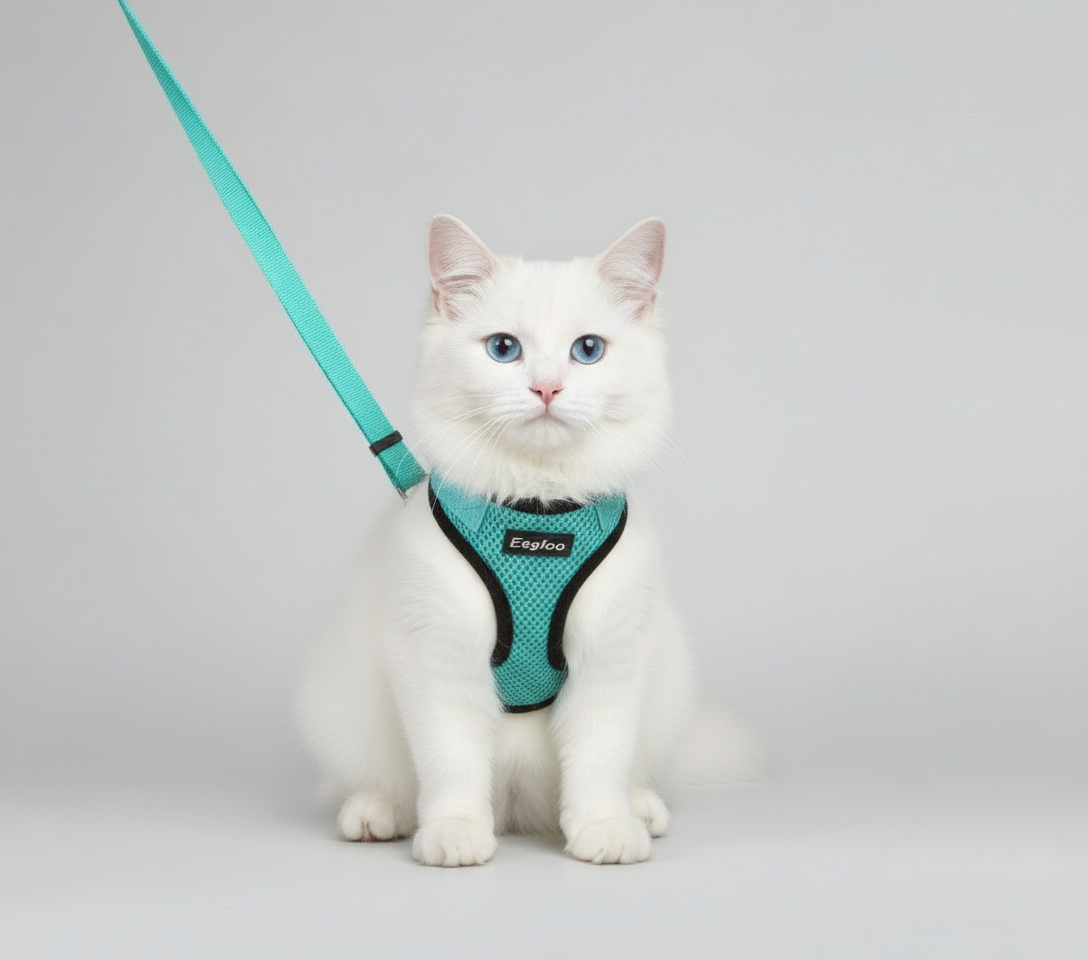 Escapeguard Cat Vest Harness And Car Seat Belt Adapter - Adjustable, Reflective, And Escape-Proof Harness For Cats And Small Dogs