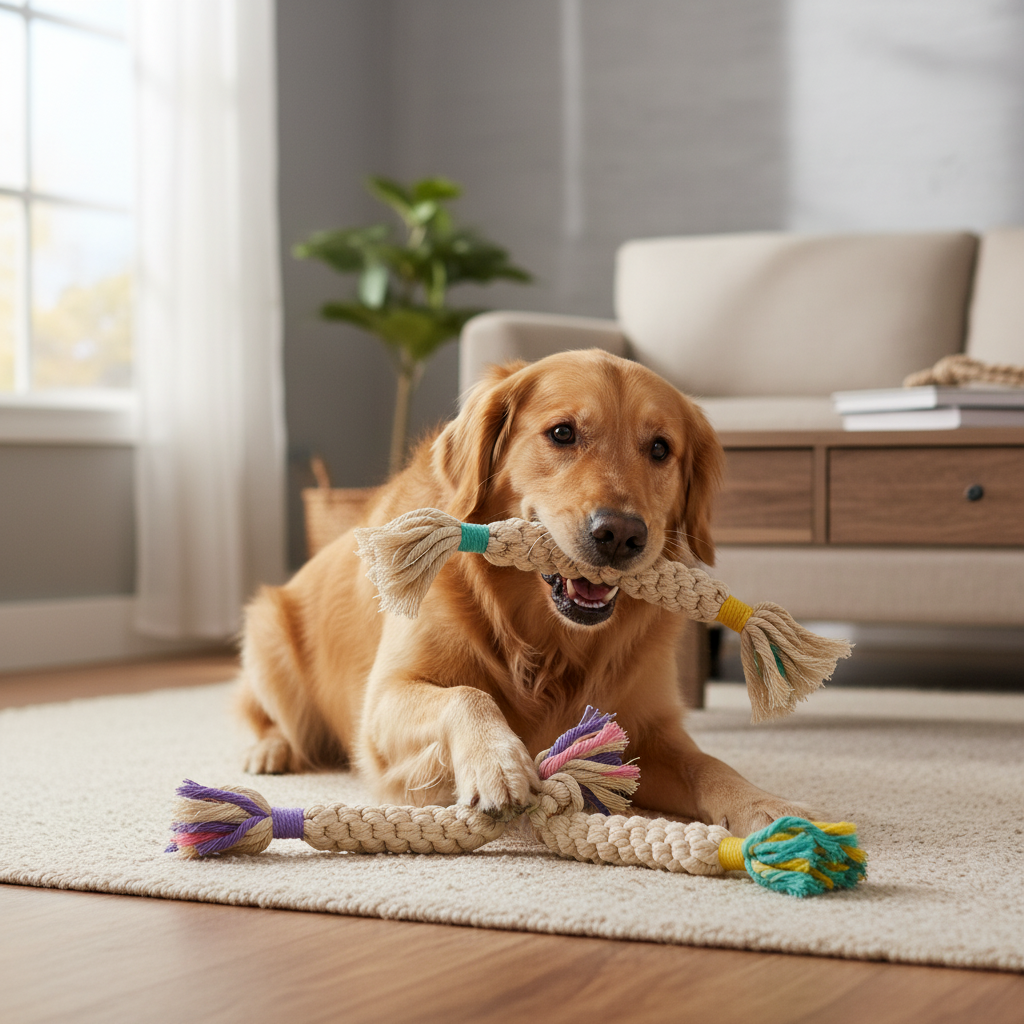 Rainbow Candy Macrame Rope Pet Toy