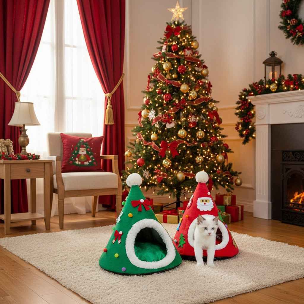 Christmas Cat Cozy Nest