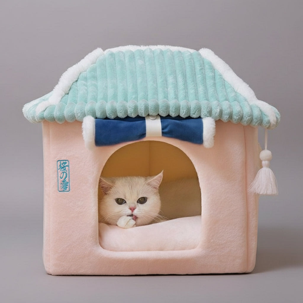 Cozy Retreat Cat House - The Ultimate Enclosed Cat Villa