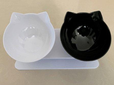 Deluxe Pet Dining Experience: Elegant Inclined Food Cat Bowl With Transparent Design