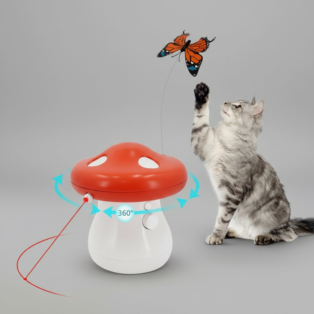 Smart Interactive Cat Toy Automatic Rotating Mode Toy Cats Funny Pet Game Electronic Cat Toy butterfly Feather Toys Kitty